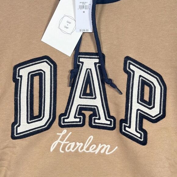 GAP x‎ Dapper Dan DAP Logo Limited Edition Brown Hoodie Pullover Men Size Medium - Picture 2 of 8